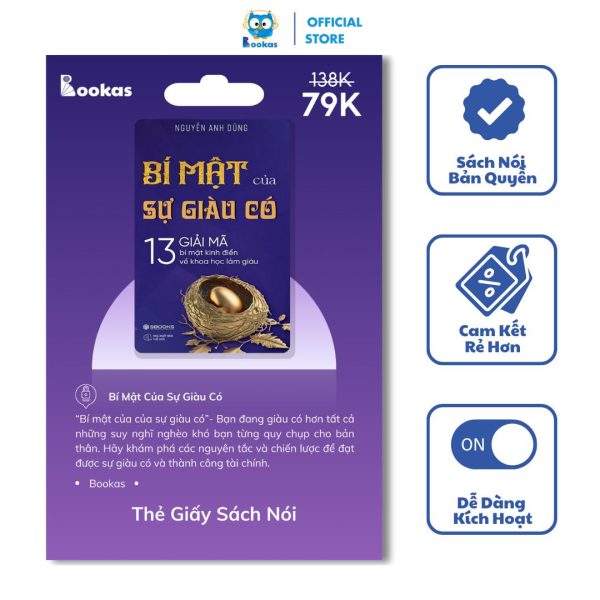 Sách - Bí Mật Của Sự Giàu Có - Nguyễn Anh Dũng - BOOKAS AUDIO (E - VOUCHER)