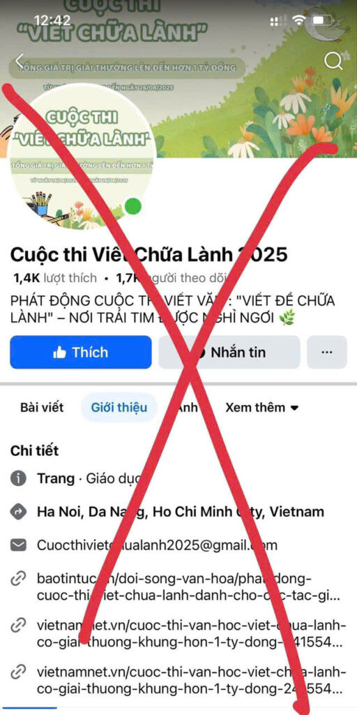 CẢNH BÁO LỪA ĐẢO MẠO DANH CUỘC THI “VIẾT CHỮA LÀNH” DO BOOKAS TỔ CHỨC NHẮM VÀO CÁC CÂY VIẾT CẢ TIN 1 z6781685954869 0e8a82eeb76726a56ae590d5e6f1701e